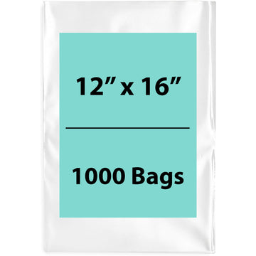 Clear Poly Bags 2 Mil Size: 12 inch (width) X 16 inch (Height) Pack of 1000 Bags